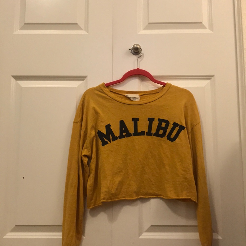 yellow malibu inscribed shirt